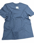 tee, don't run in cotton, heather blue.