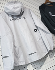 saysky clean pace flex hooded jacket, grey, running is ugly.