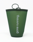 flask, gone running, green.