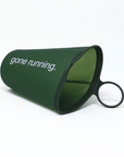 flask, gone running, green.