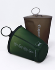 flask, gone running, grey.