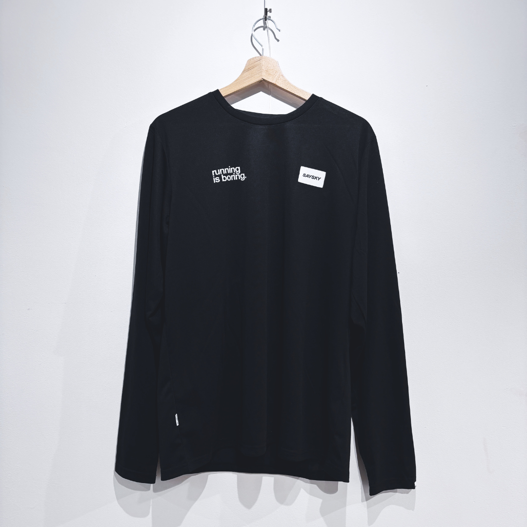 saysky clean motion longsleeve, black, running is boring.
