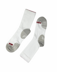 near earth distance sock, crew length, white.