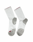 near earth distance sock, crew length, white.