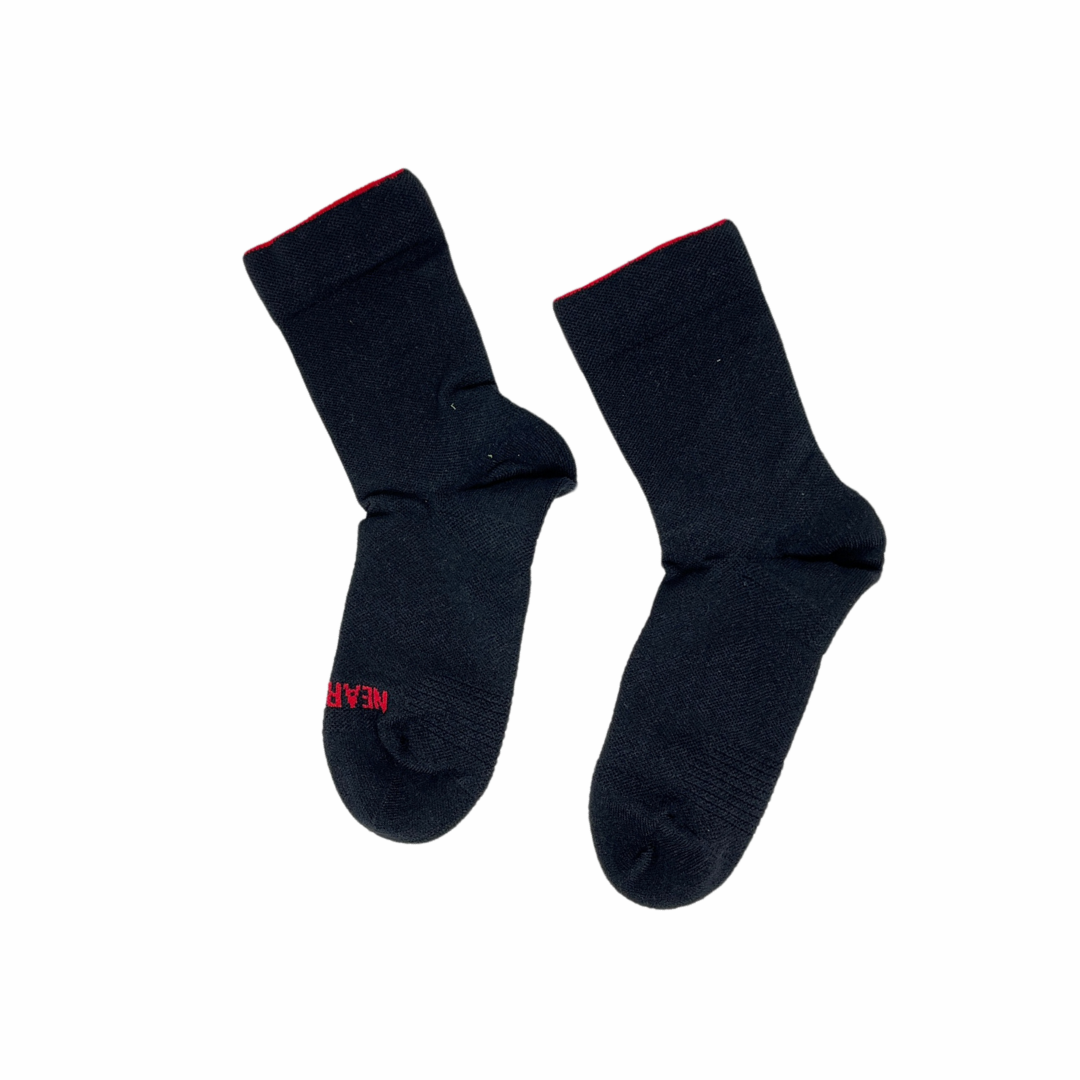 near earth, race day sock, crew length, black