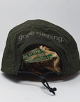 technical adjustable race cap, gone running, dark olive.