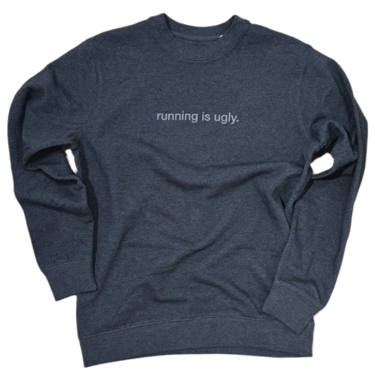 sweater, running is ugly, heather anthracite.