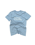 tee, running is boring, vintage grey.
