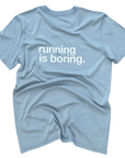 tee, running is boring, vintage grey.