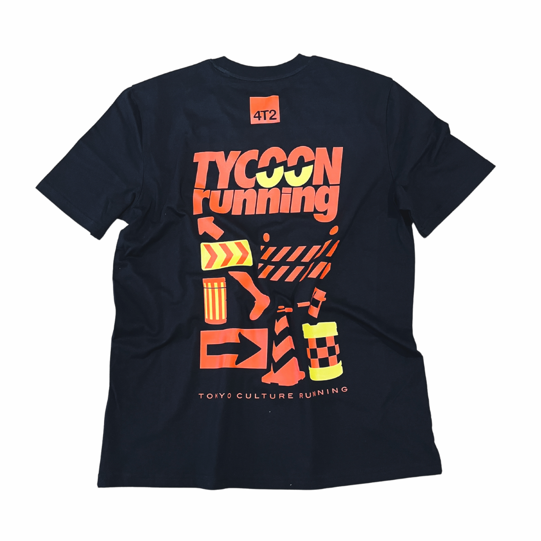 tee, mostly lsd. tycoon running, white.