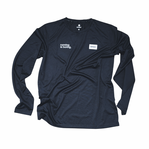 saysky clean motion longsleeve, black, running is boring. – 4T2