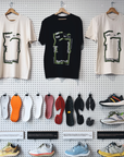 tee, get lost x momos, raw white.