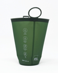 flask, gone running, green.