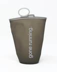 flask, gone running, grey.