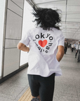 tee downbeat running, tokyo love on white.