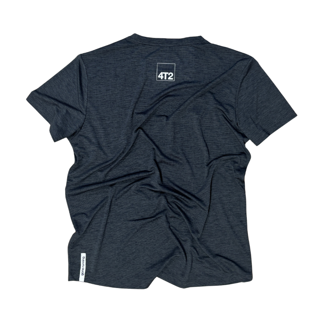 classic shortsleeve, charcoal. – 4T2, gone running.