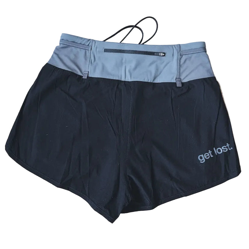 classic womens microperf short 3" get lost, black.