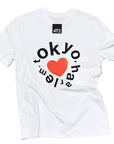 tee downbeat running, tokyo love on white.