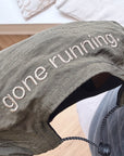 technical adjustable race cap, gone running, dark olive.