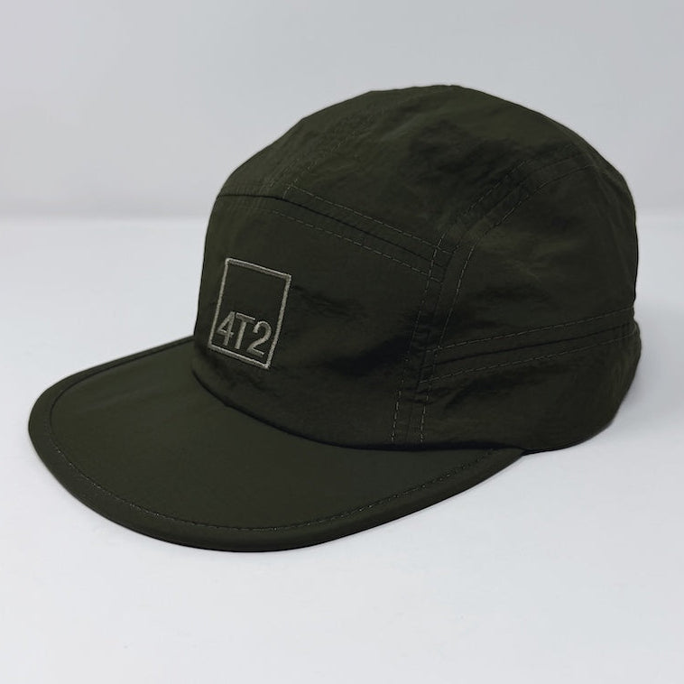 technical adjustable race cap, gone running, dark olive.