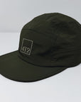 technical adjustable race cap, gone running, dark olive.