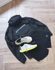 cayl, light trail 3 layer rain jacket, black.