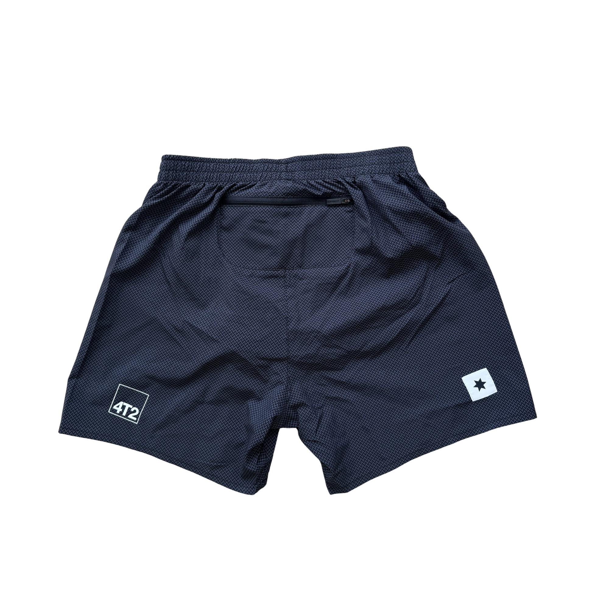 saysky mens zig zag 5" shorts, black.